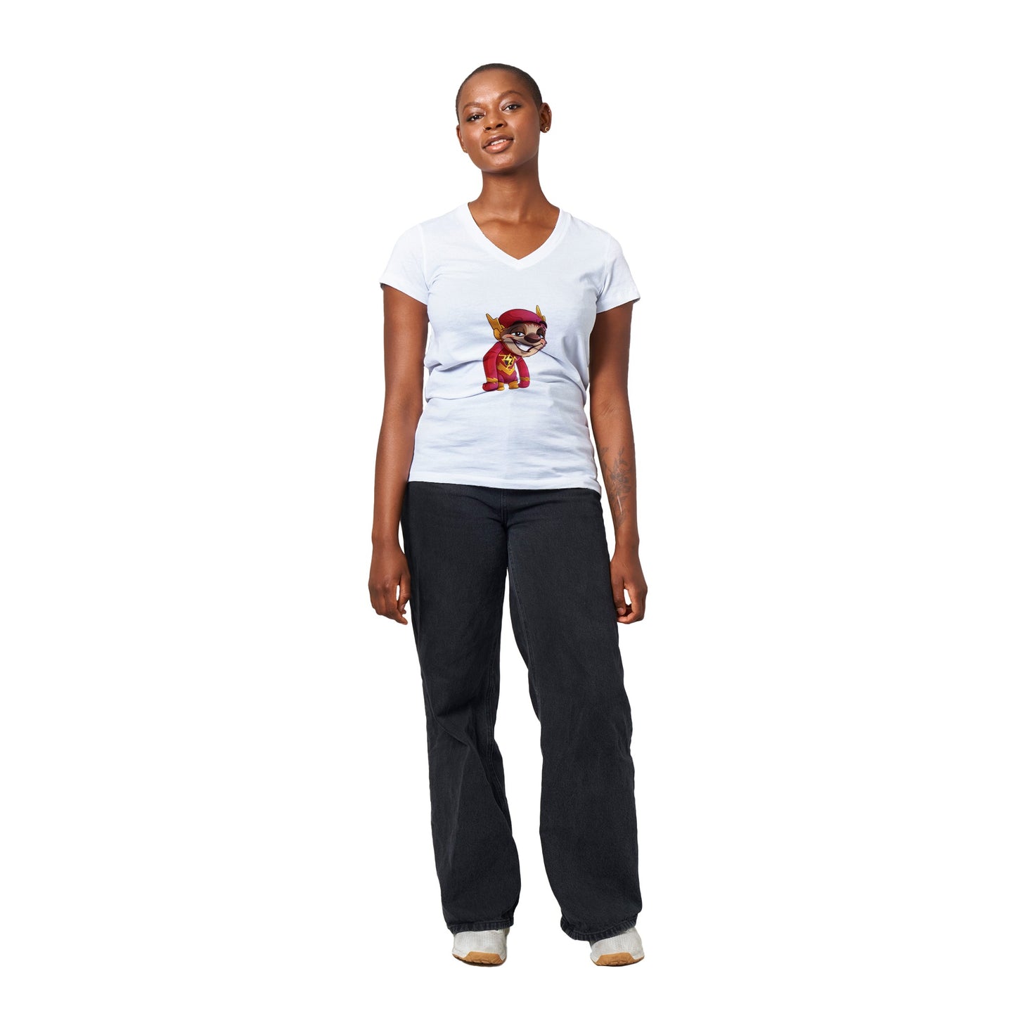 "Speedster Sloth" Premium Womens V-Neck T-shirt