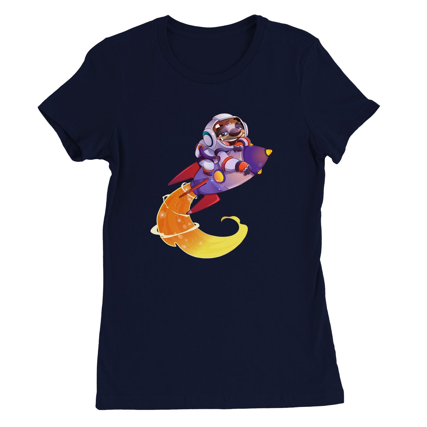 "Space Cadet Sloth" Premium Womens Crewneck T-shirt