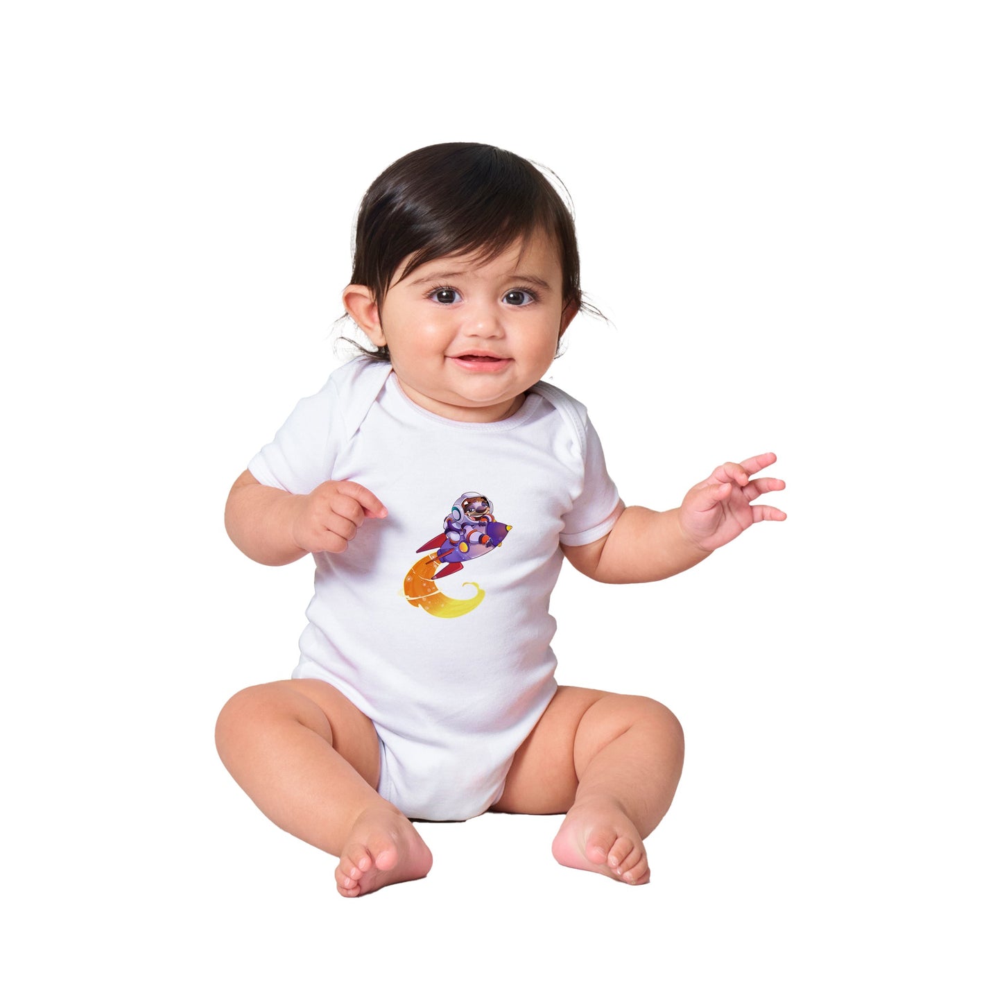 "Space Cadet Sloth" Classic Baby Short Sleeve Bodysuit