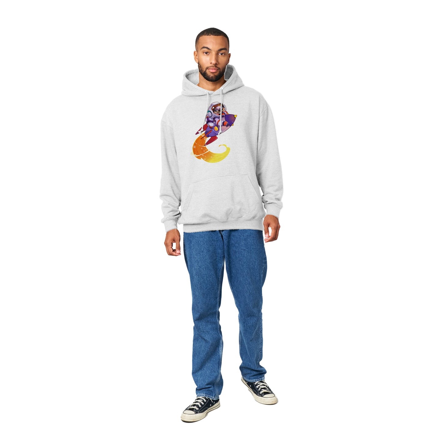 "Space Cadet Sloth" Premium Unisex Pullover Hoodie