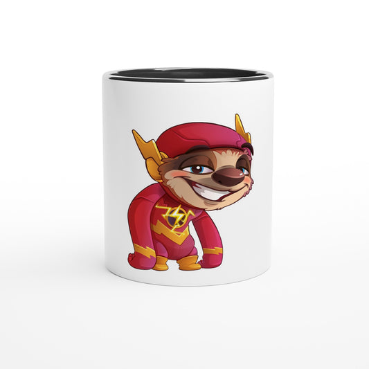 "Speedster Sloth" White 11oz Ceramic Mug with Color Inside