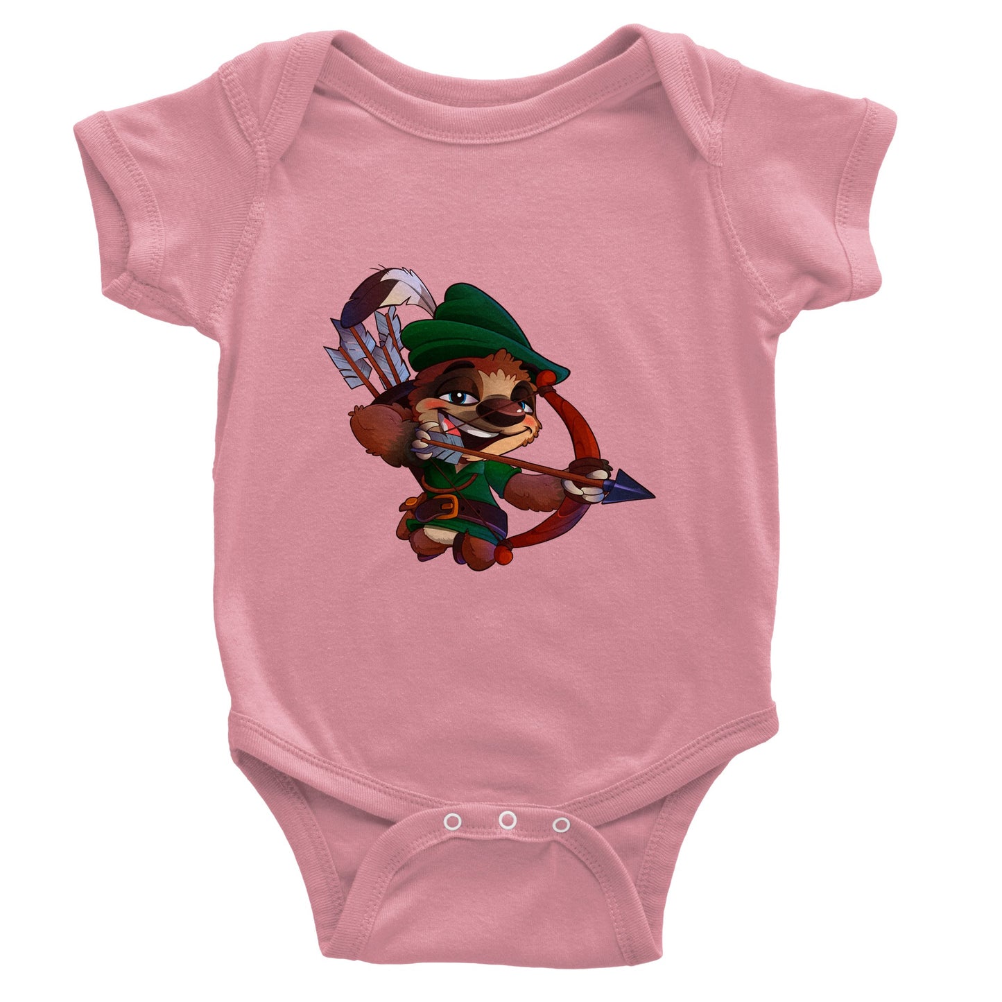 "Sherwood Sloth" Classic Baby Short Sleeve Bodysuit