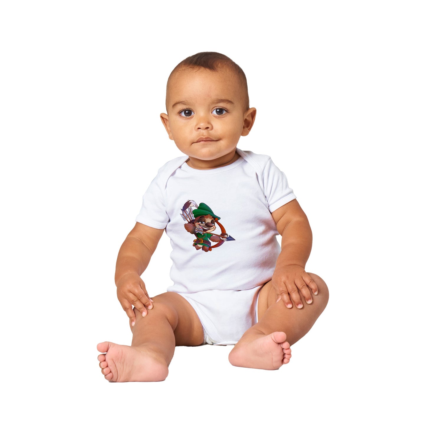 "Sherwood Sloth" Classic Baby Short Sleeve Bodysuit