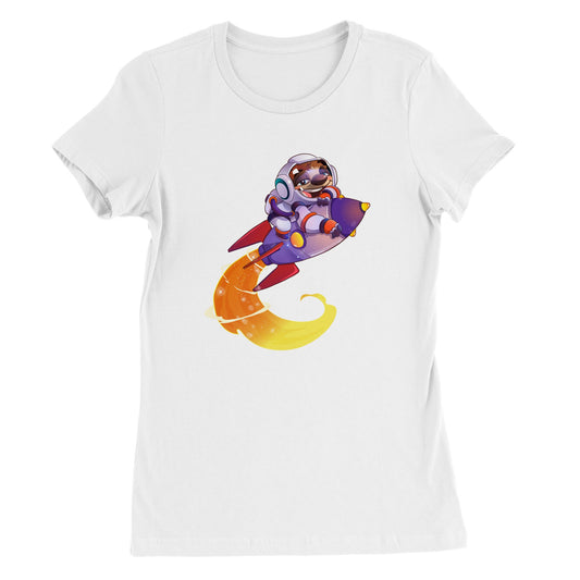 "Space Cadet Sloth" Premium Womens Crewneck T-shirt