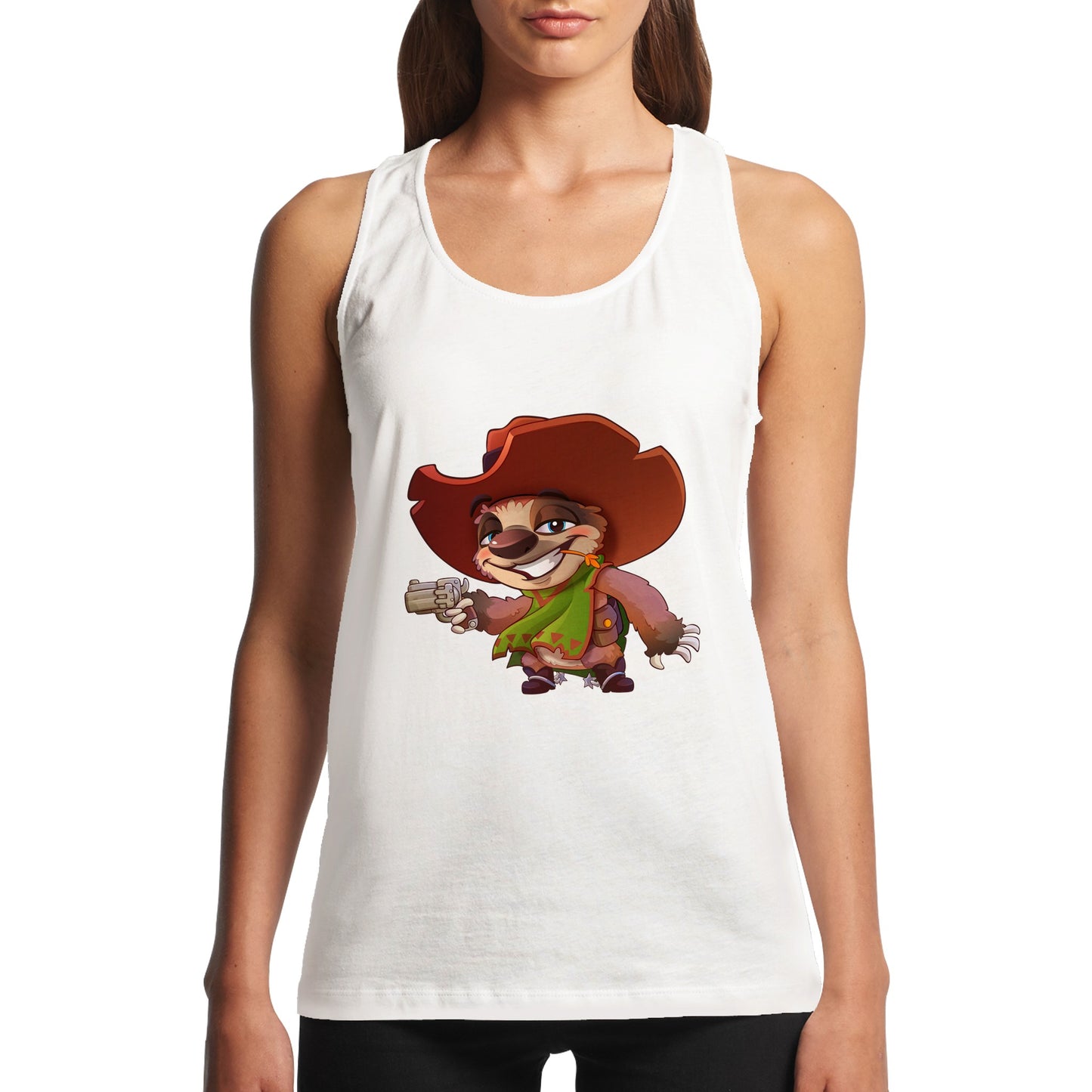 "Six-gun Sloth" Performance Womens Tank Top