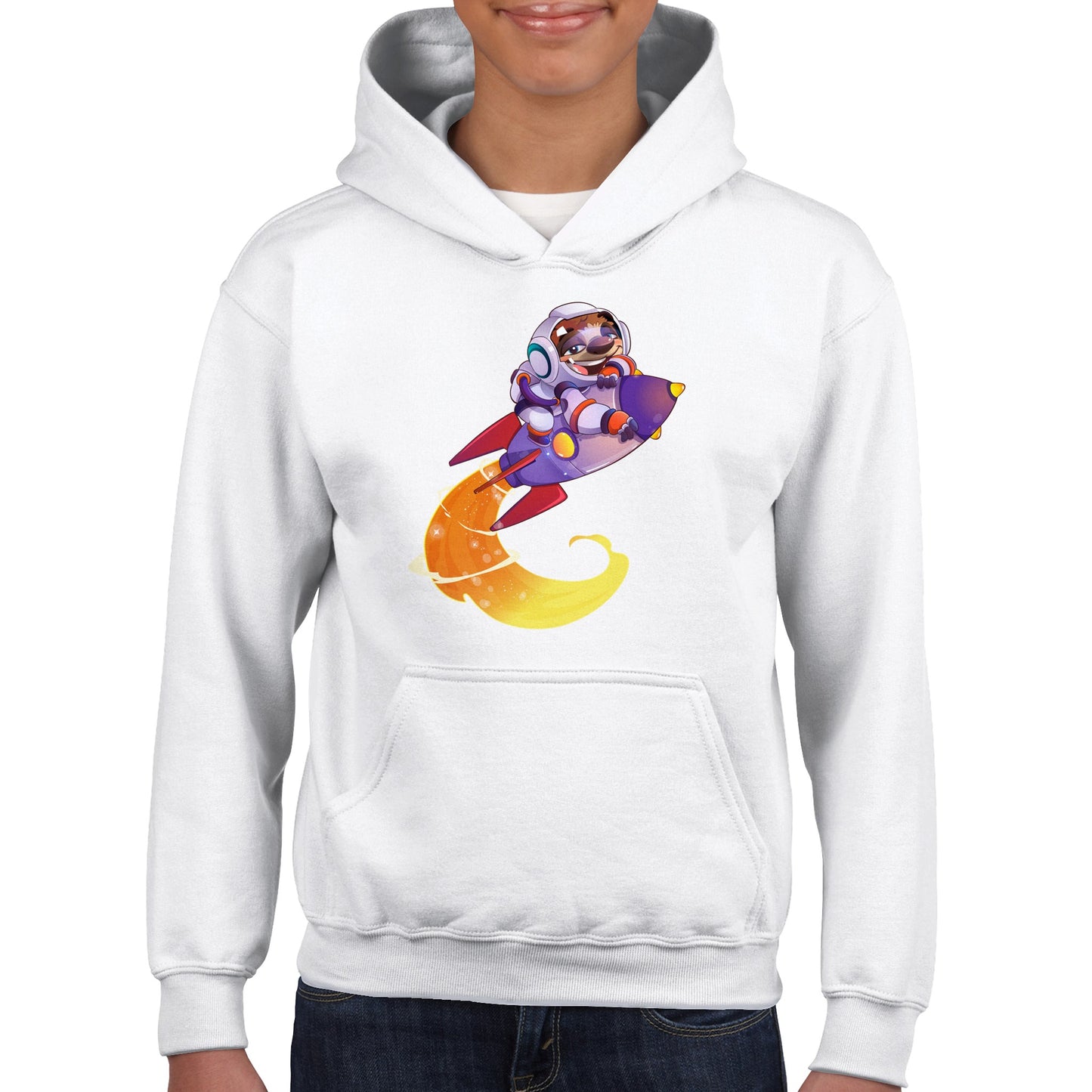 "Space Cadet Sloth" Classic Kids Pullover Hoodie