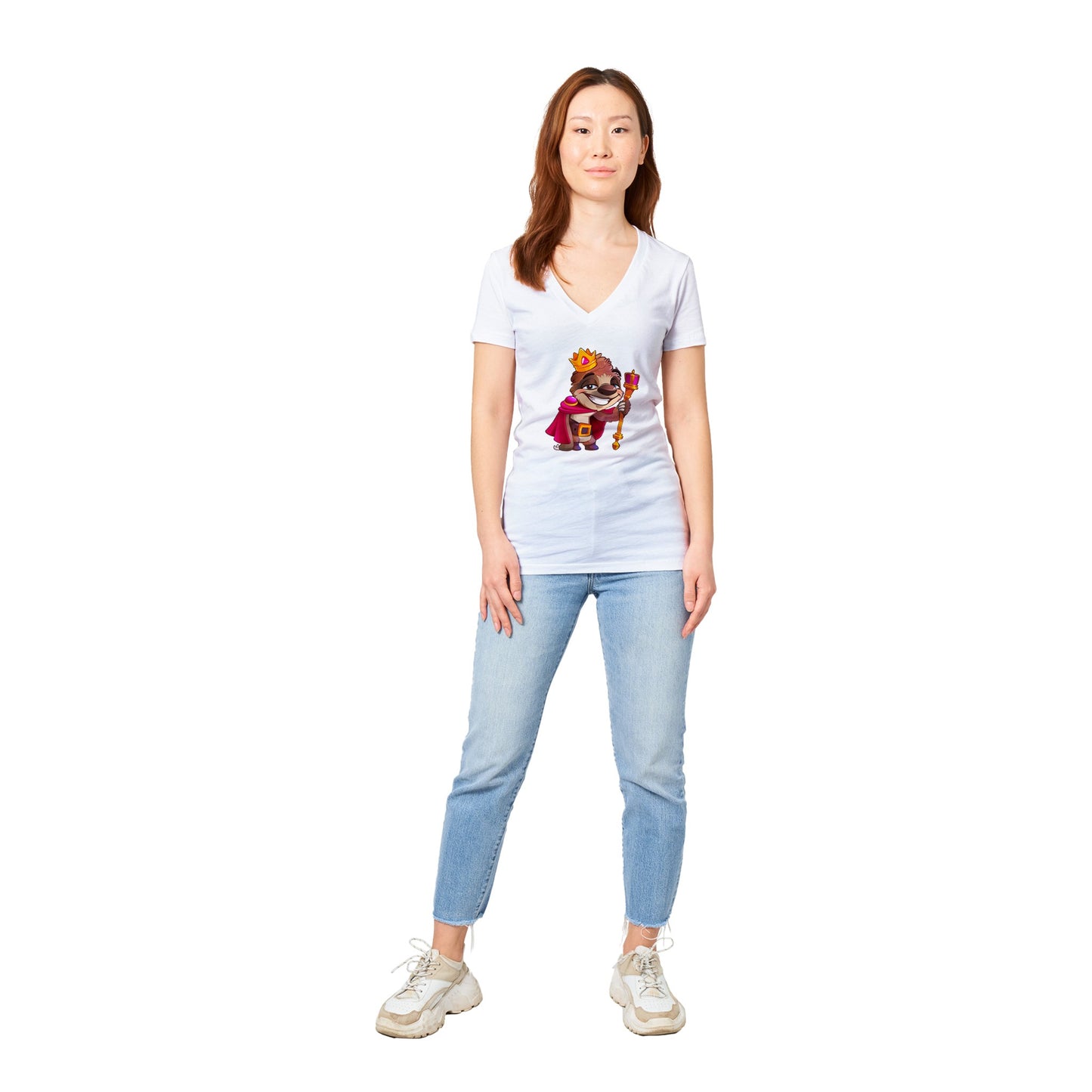 "Sloth Supreme" Premium Women's V-Neck T-shirt