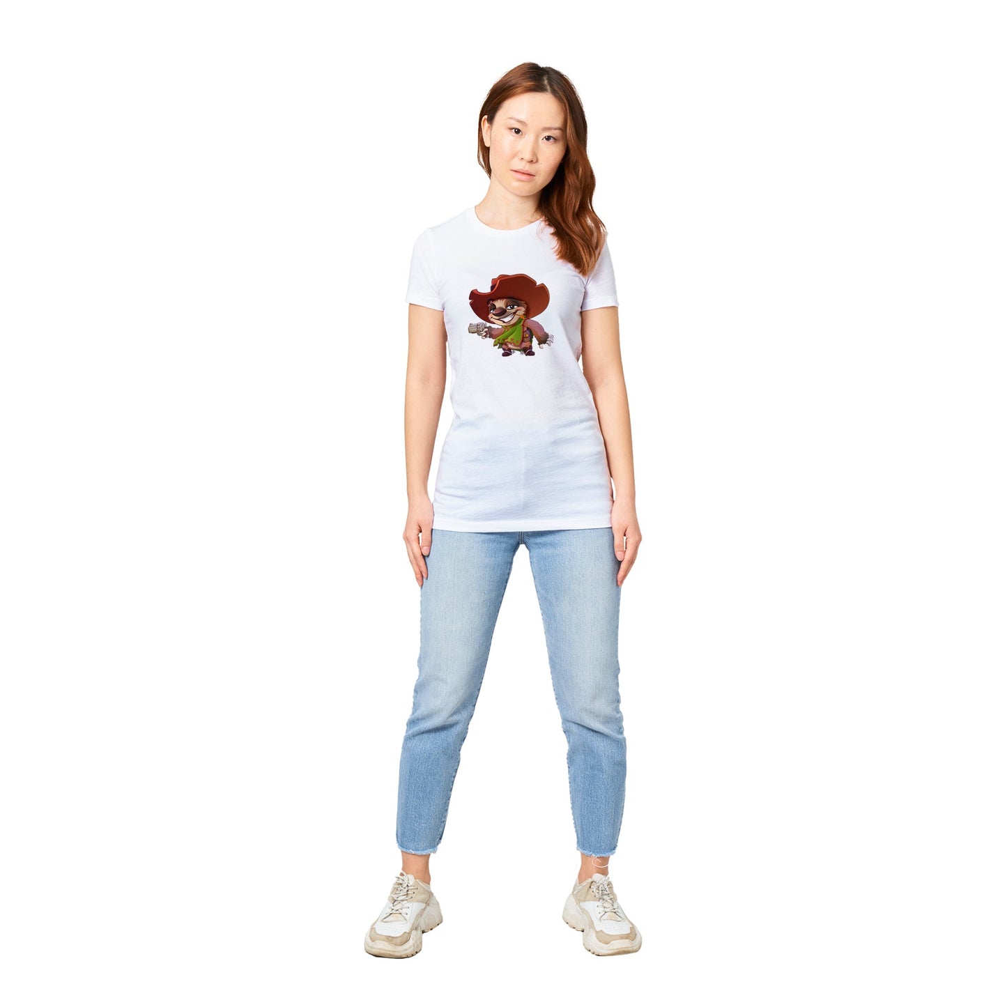 "Six-gun Sloth" Premium Womens Crewneck T-shirt