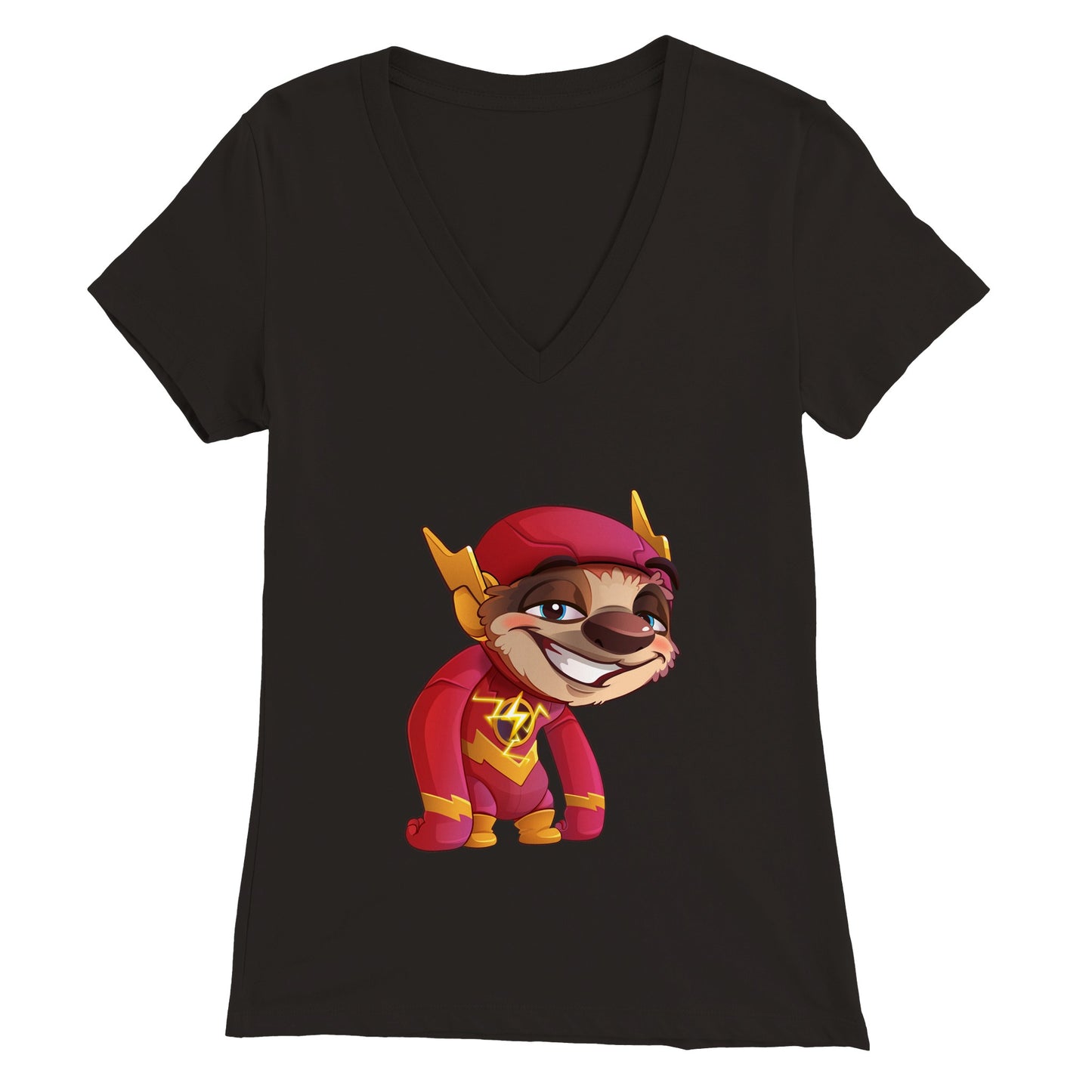 "Speedster Sloth" Premium Womens V-Neck T-shirt