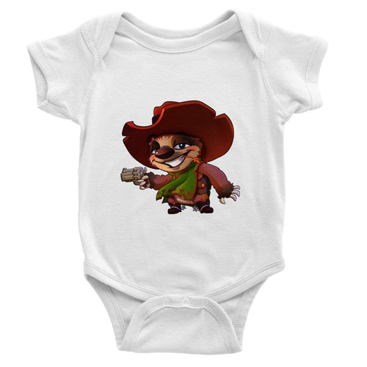 "Six-gun Sloth" Classic Baby Short Sleeve Bodysuit