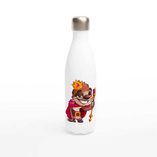 "Sloth Supreme" White 17oz Stainless Steel Water Bottle