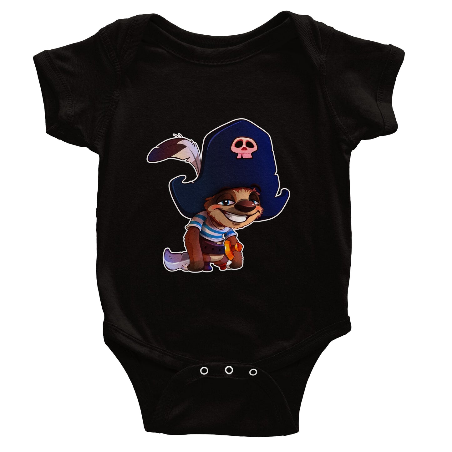 "Shiver Me Timbers Sloth" Classic Baby Short Sleeve Bodysuit