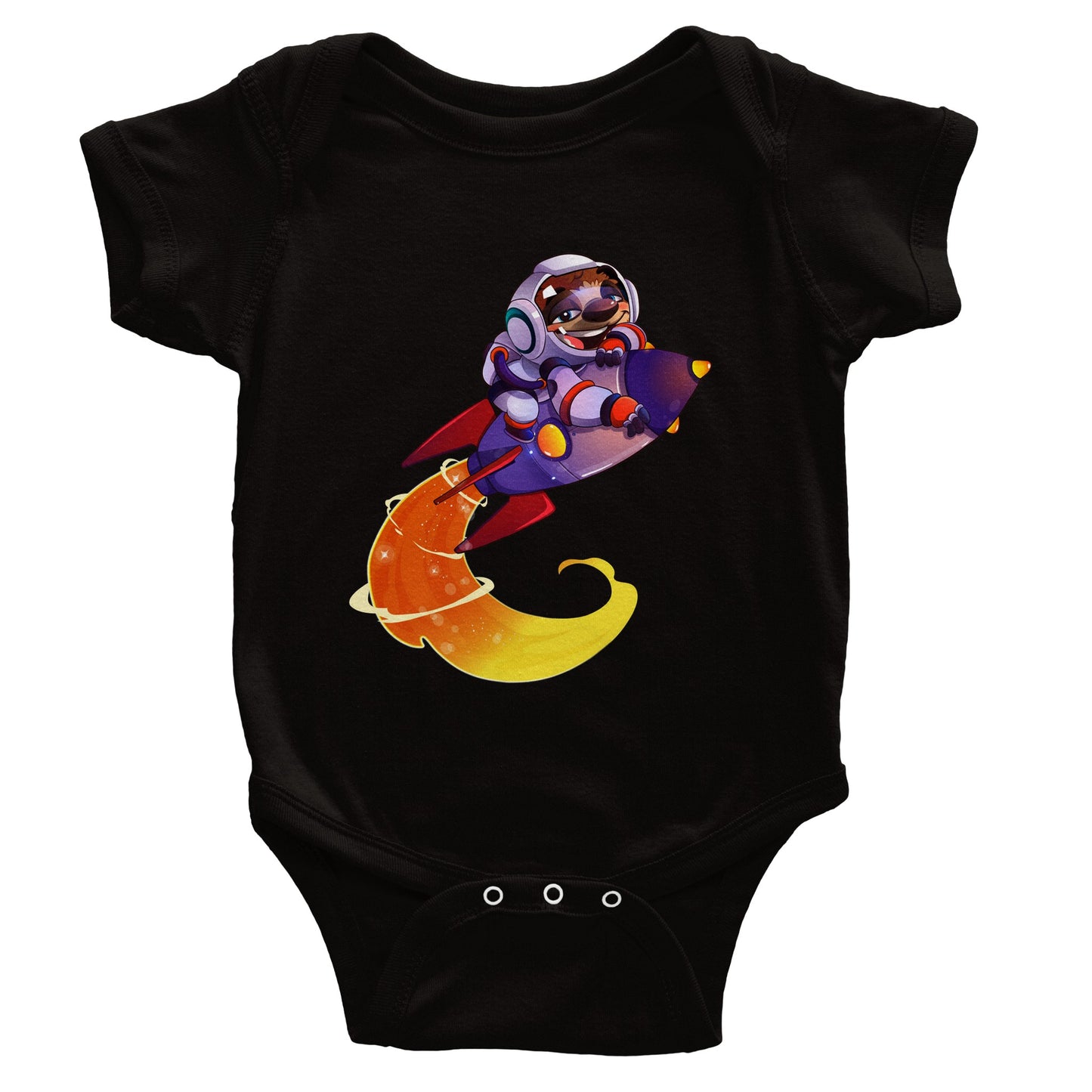 "Space Cadet Sloth" Classic Baby Short Sleeve Bodysuit