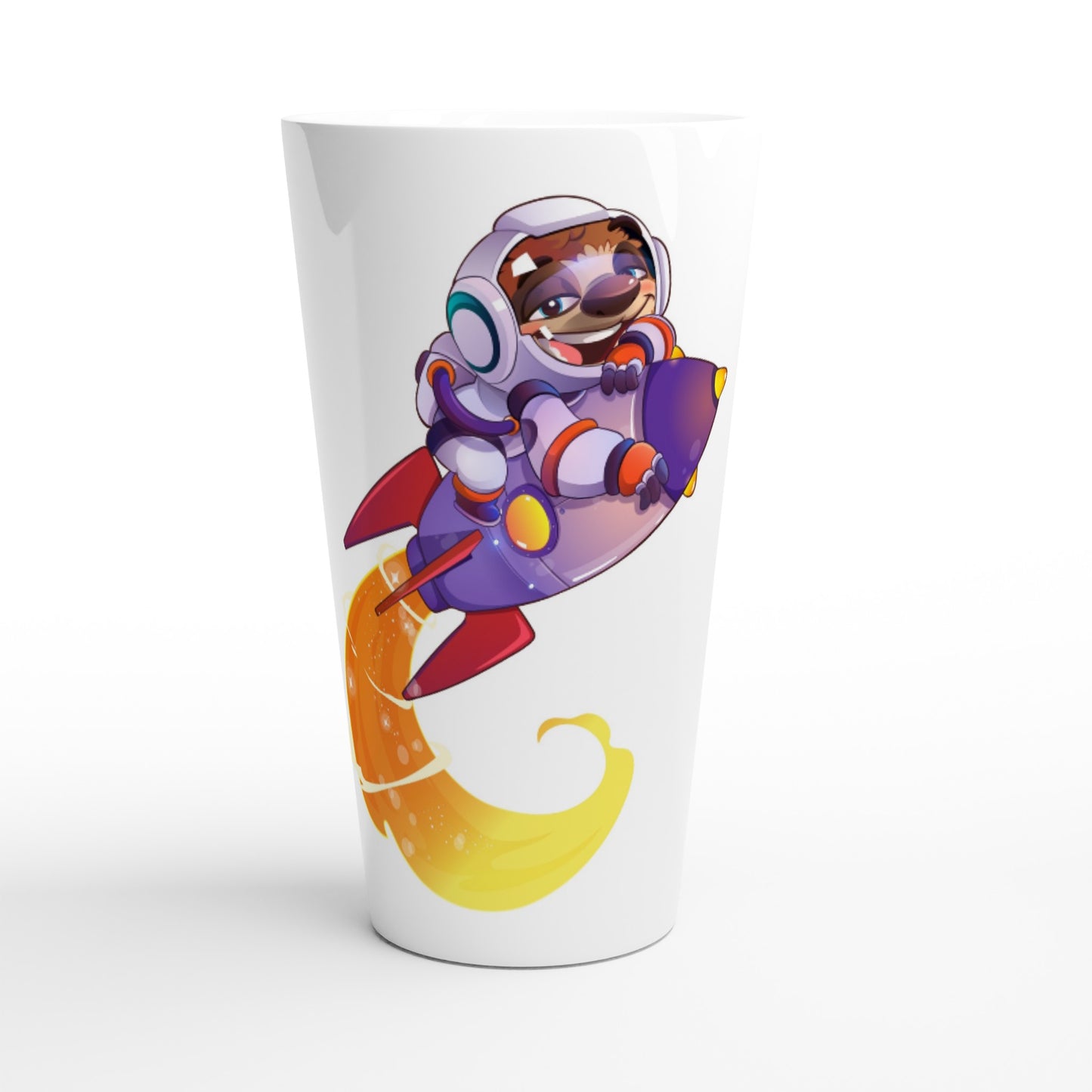 "Space Cadet Sloth" White Latte 17oz Ceramic Mug