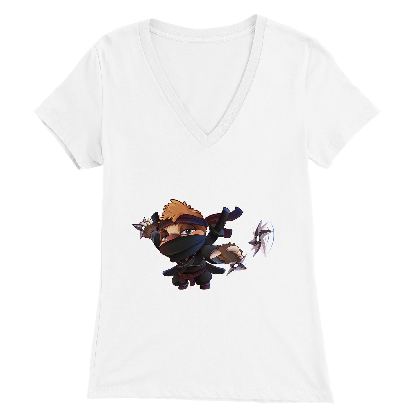 "Stealthy Sloth" Premium Womens V-Neck T-shirt