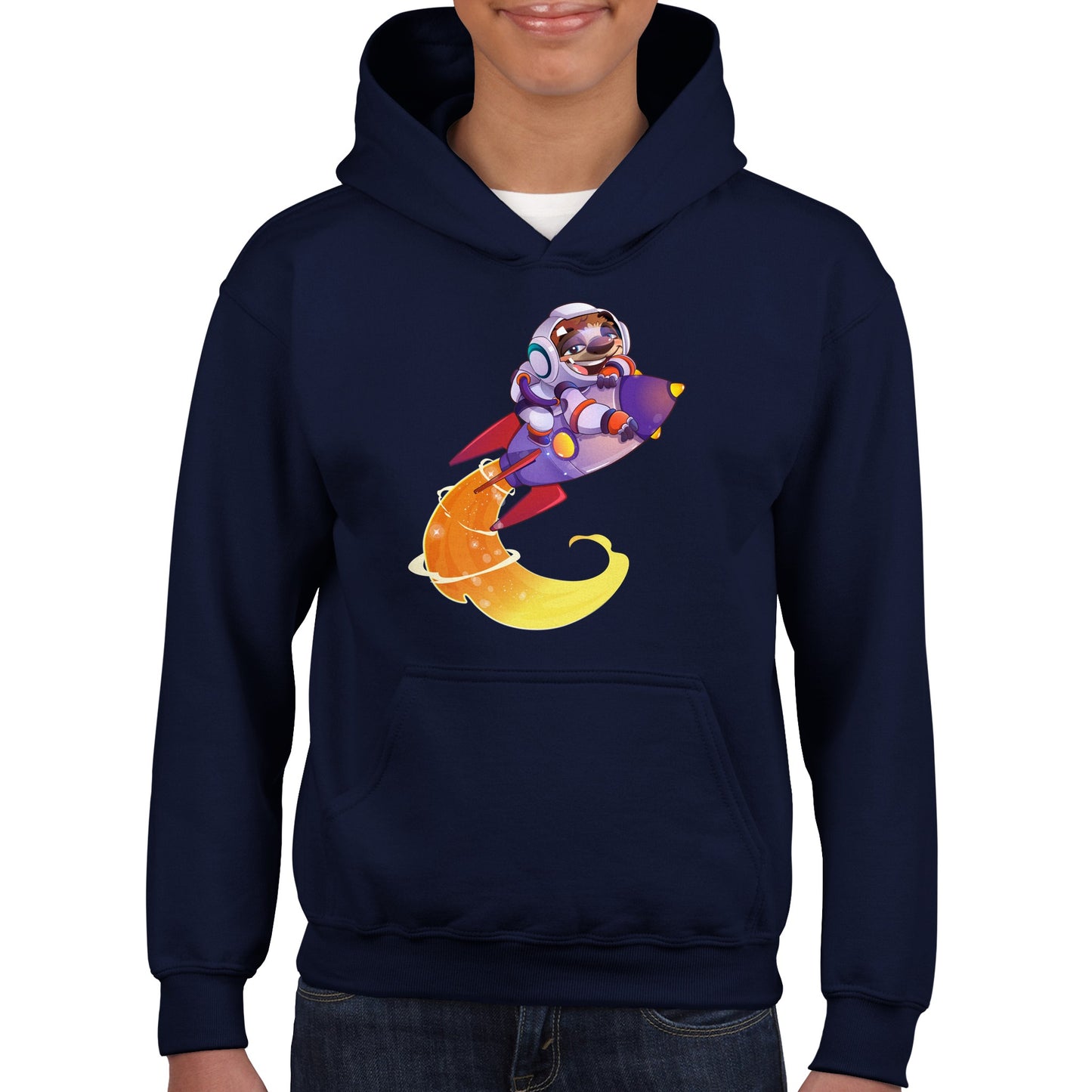 "Space Cadet Sloth" Classic Kids Pullover Hoodie