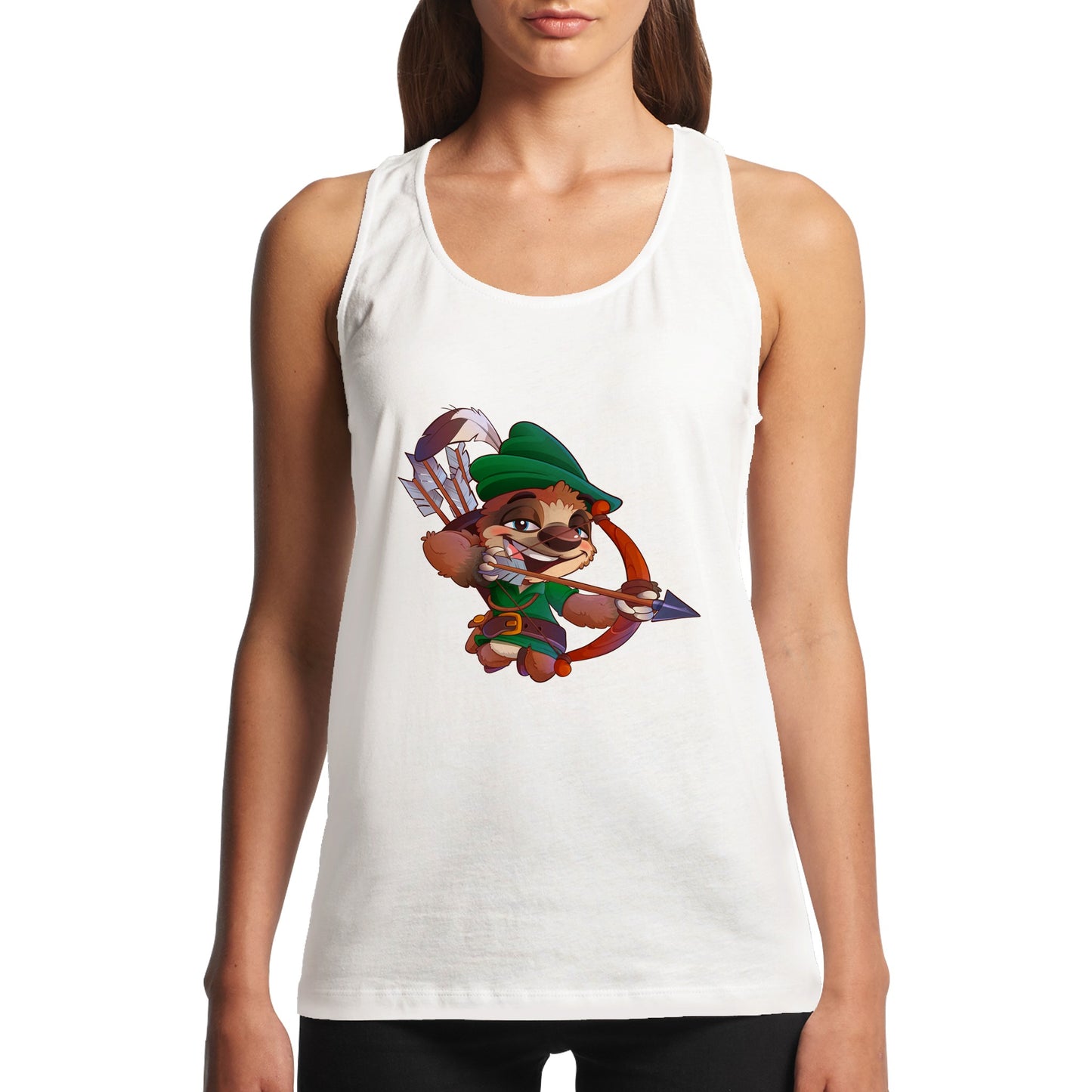 "Sherwood Sloth" Performance Womens Tank Top