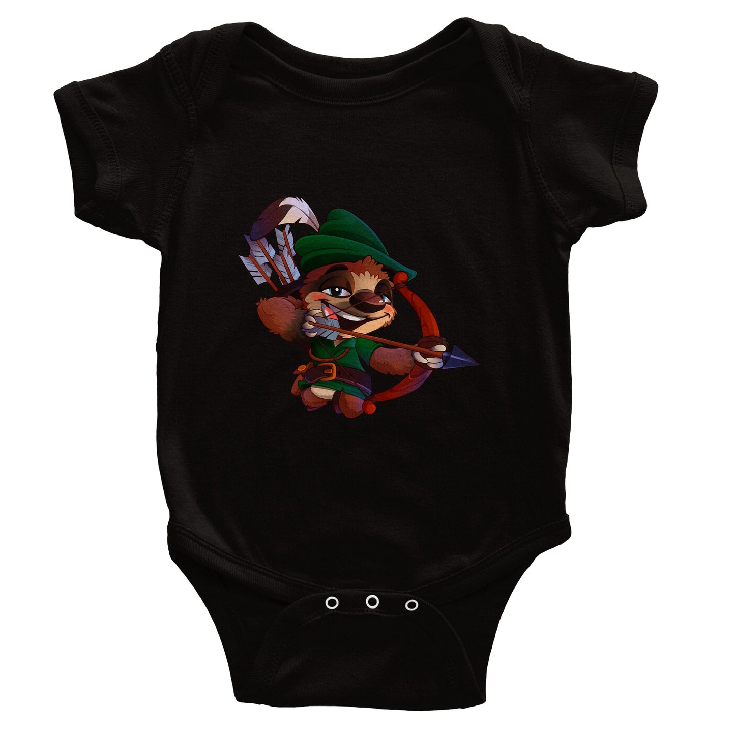 "Sherwood Sloth" Classic Baby Short Sleeve Bodysuit