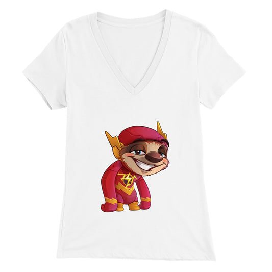 "Speedster Sloth" Premium Womens V-Neck T-shirt