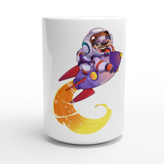 "Space Cadet Sloth" White 15oz Ceramic Mug