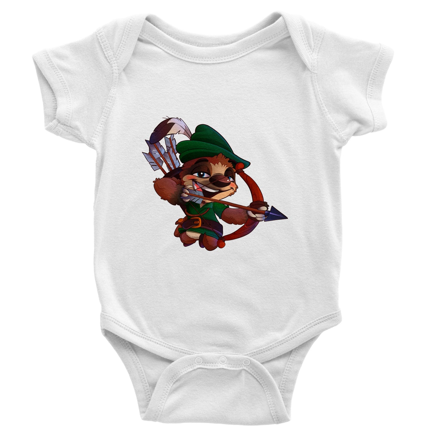 "Sherwood Sloth" Classic Baby Short Sleeve Bodysuit