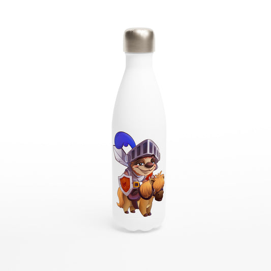 "Sir Sloth-a-lot" White 17oz Stainless Steel Water Bottle