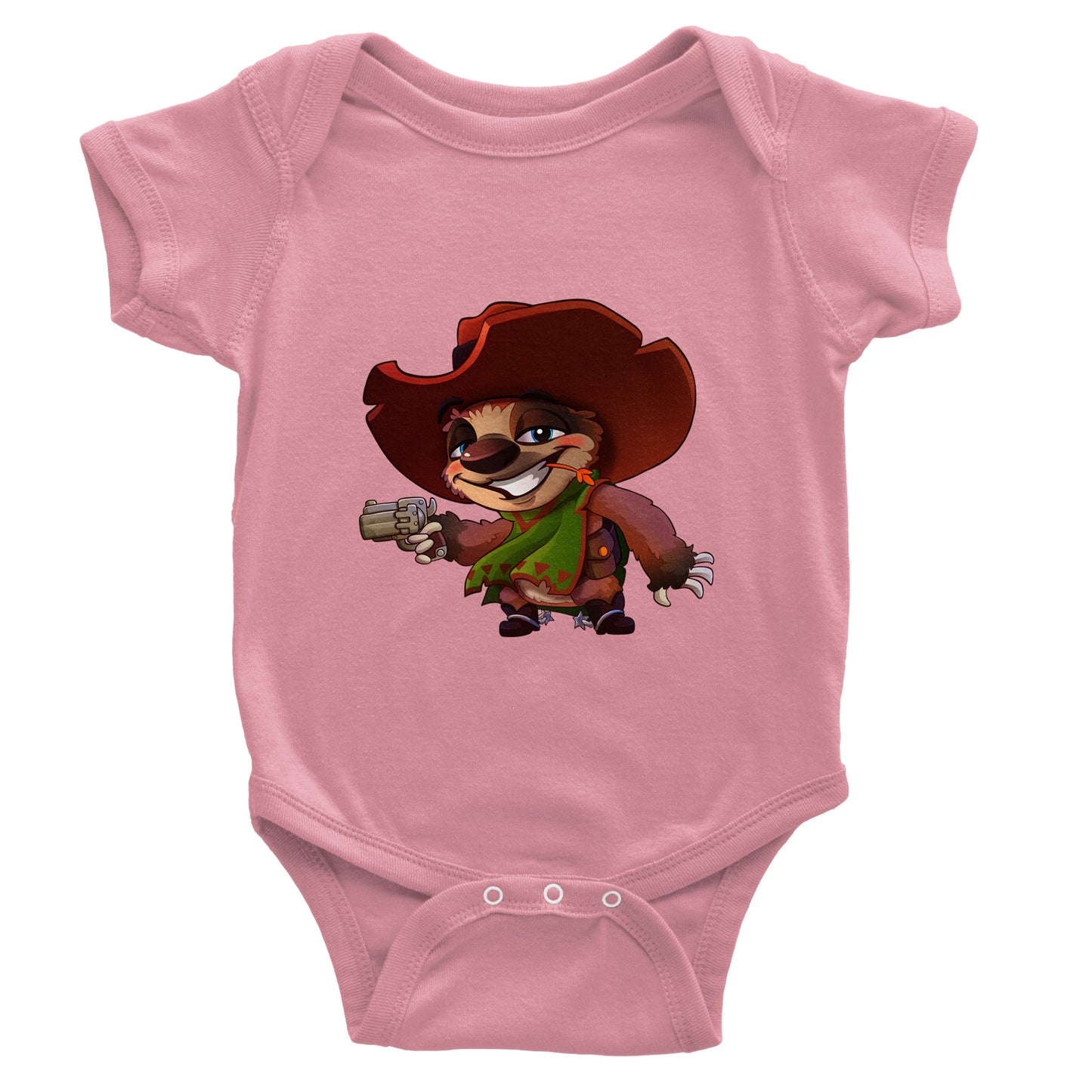 "Six-gun Sloth" Classic Baby Short Sleeve Bodysuit