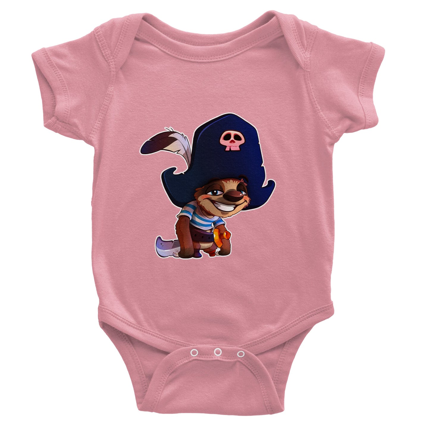 "Shiver Me Timbers Sloth" Classic Baby Short Sleeve Bodysuit