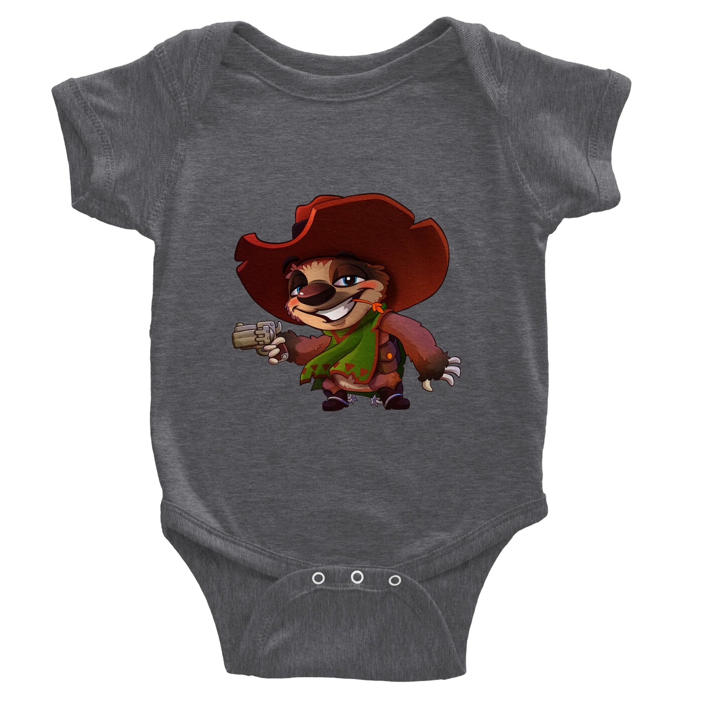 "Six-gun Sloth" Classic Baby Short Sleeve Bodysuit