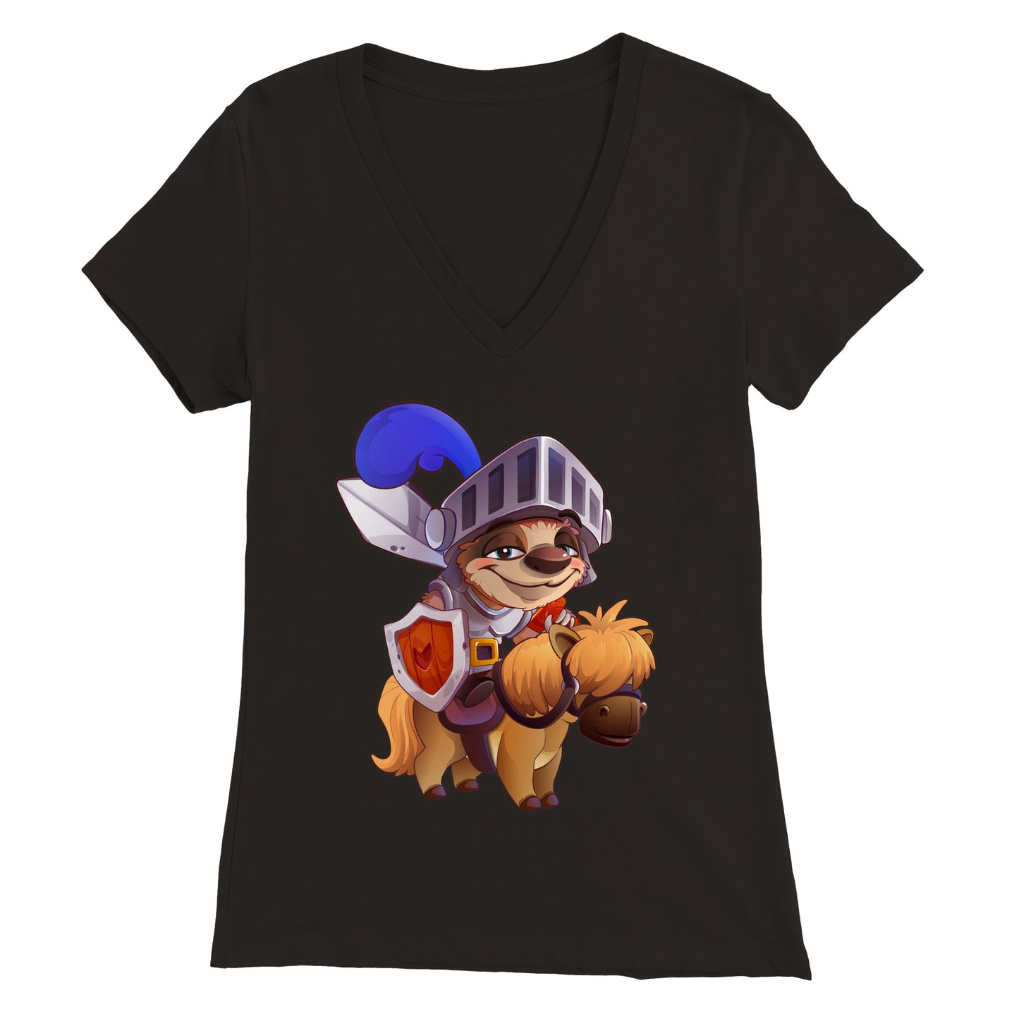 "Sir Sloth-a-lot" Premium Womens V-Neck T-shirt