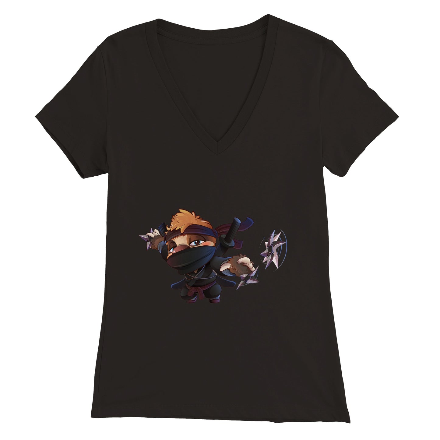 "Stealthy Sloth" Premium Womens V-Neck T-shirt