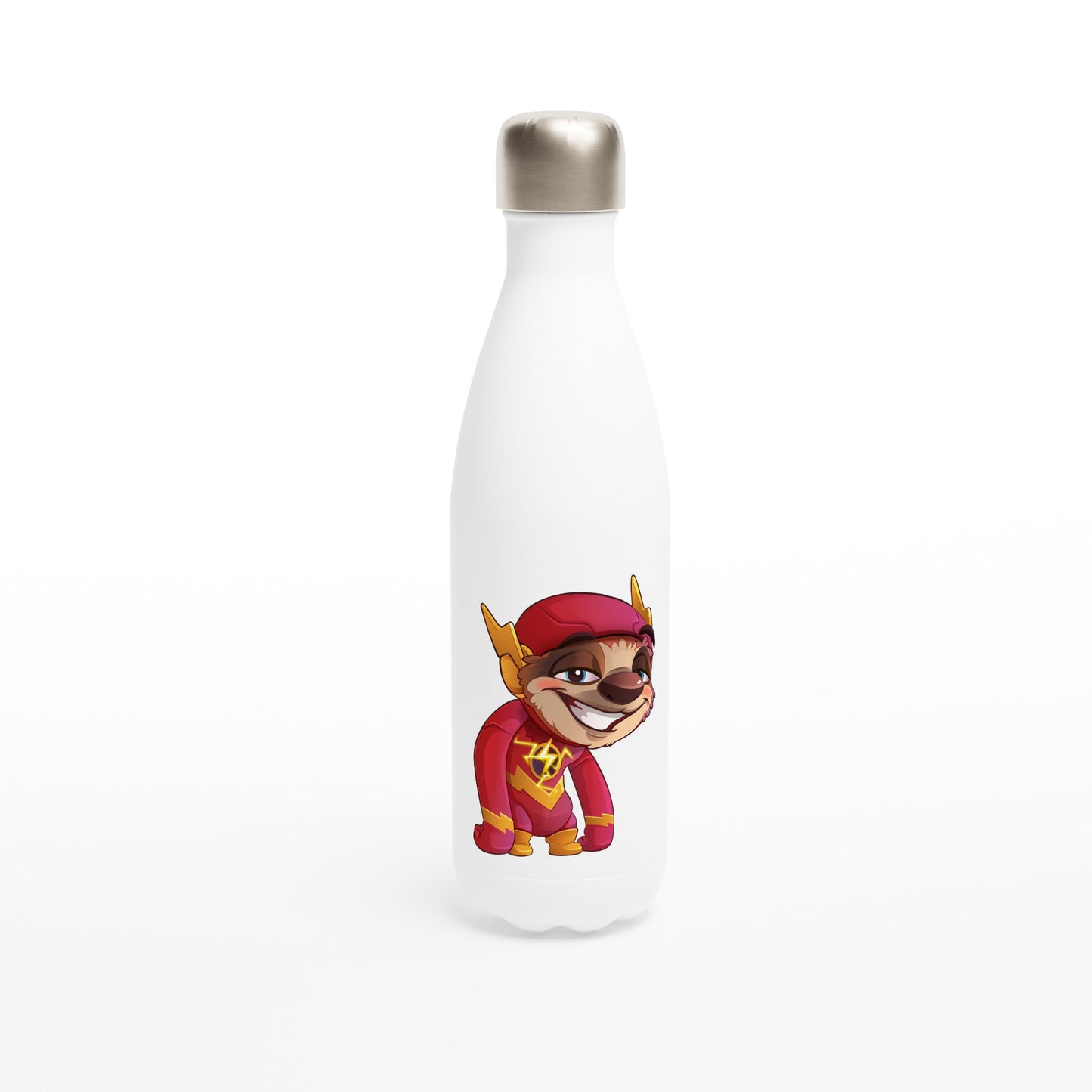 "Speedster Sloth" White 17oz Stainless Steel Water Bottle