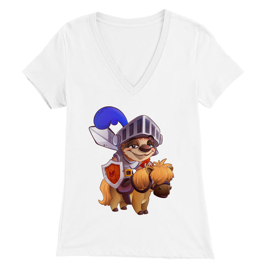 "Sir Sloth-a-lot" Premium Womens V-Neck T-shirt