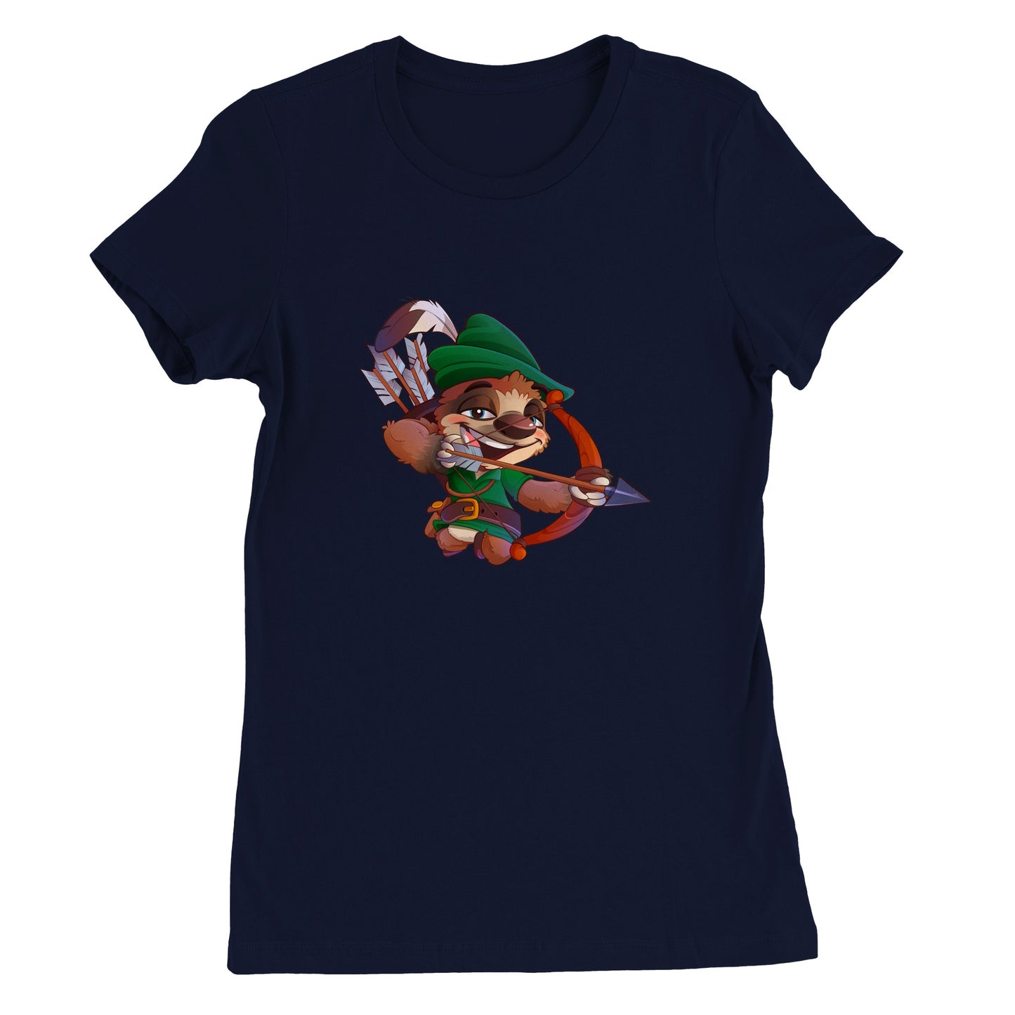 "Sherwood Sloth" Premium Womens Crewneck T-shirt